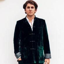 Load image into Gallery viewer, Mandarin Emerald Velvet Dinner Jacket