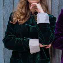 Load image into Gallery viewer, Unisex Mandarin Emerald Velvet Jackets