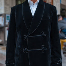 Load image into Gallery viewer, Black Velvet Smoking Jacket