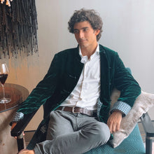 Load image into Gallery viewer, Mandarin Emerald Velvet Dinner Jacket