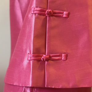 Hot Pink Silk Skirt Set