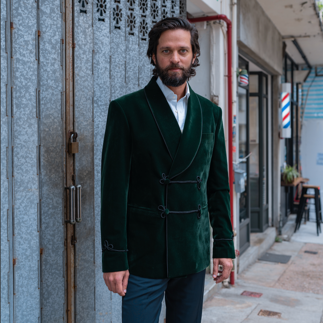 Green on sale smoking jacket