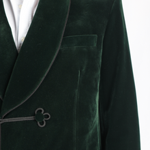 Load image into Gallery viewer, Green Velvet Smoking Jacket
