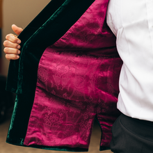 Load image into Gallery viewer, Emerald & Magenta Dragon Dinner Jacket