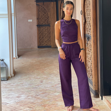 Load image into Gallery viewer, Purple Linen Knot Set