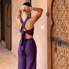 Load image into Gallery viewer, Purple Linen Knot Set
