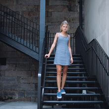 Load image into Gallery viewer, Grey Blue Linen Dress