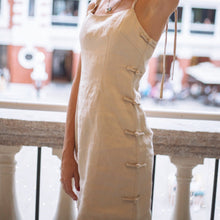 Load image into Gallery viewer, Golden Cream Linen Dress