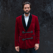 Load image into Gallery viewer, Red Velvet Smoking Jacket