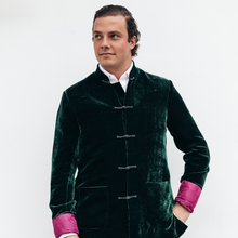 Load image into Gallery viewer, Emerald &amp; Magenta Dragon Dinner Jacket